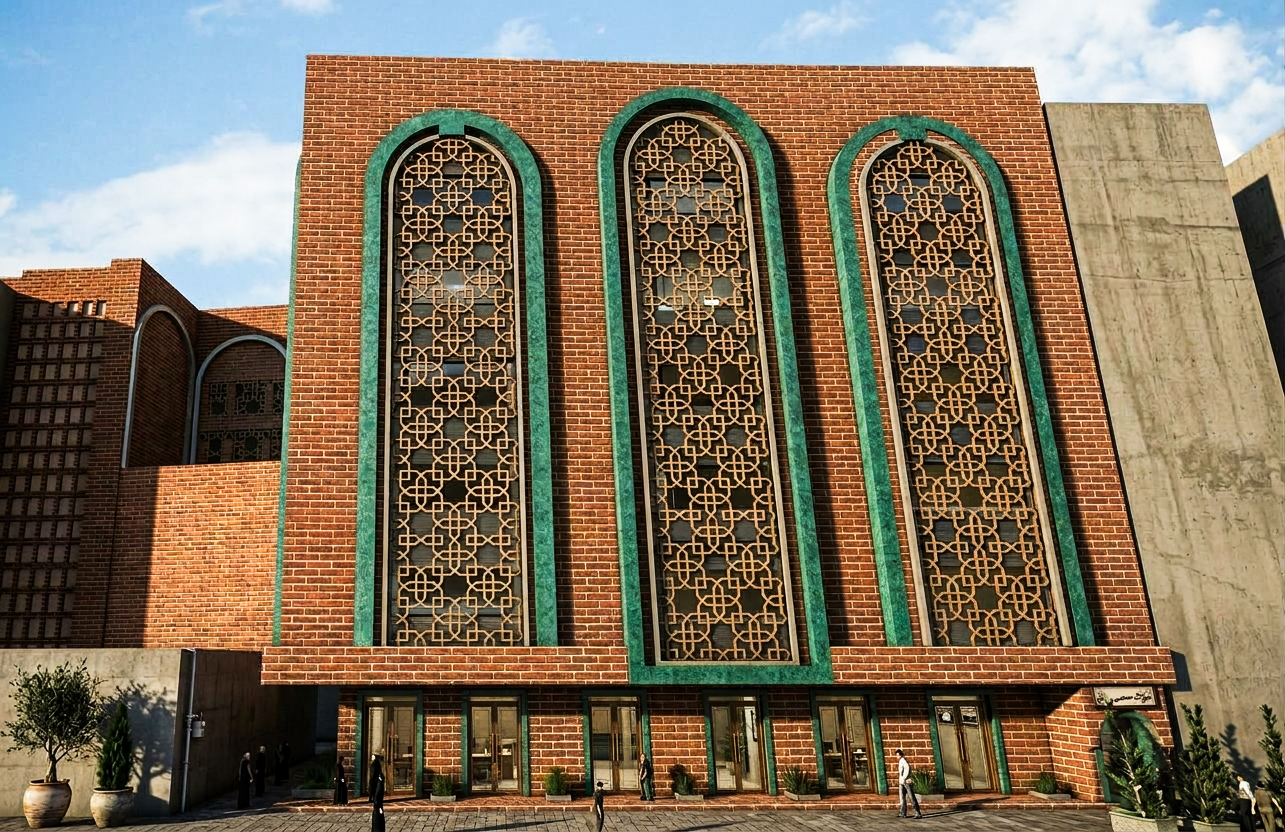 رندر نمای اصلی زائرسرا